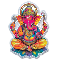 Aimant de réfrigérateur rond en acrylique imperméable personnalisé avec le dieu hindou Ganesha, cadeau promotionnel culturel indien