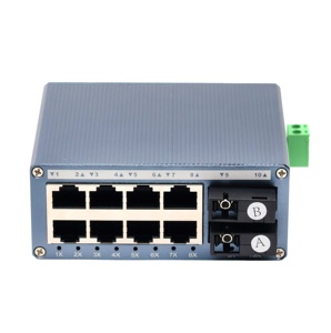 Mini <span class=keywords><strong>10</strong></span>/100Mbps 8-Port Mạng Công Nghiệp chuyển đổi 2 SC uplink 9-57V <span class=keywords><strong>Ethernet</strong></span> vỏ kim loại Din Rail 1.6Gbps VLAN hỗ trợ - Product Image 2