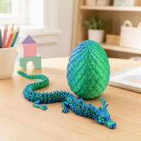 Jouet anti-stress œuf de dragon imprimé en 3D personnalisé, figurine d'animal pliable en ABS, cadeau de Pâques