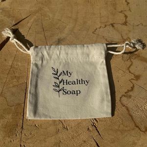 100% Organic Cotton Canvas <b>Drawstring</b> Bag High Quality and Natural Color Dust <b>Pouch</b> Bag - Product Image 6