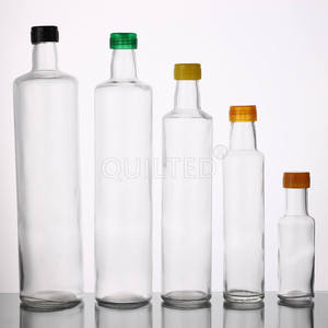 Botella de vidrio para aceite de oliva con tapón de rosca, 100ml, 250ml, 500ml, 750ml, 1 L, transparente, antigua - Product Image 1