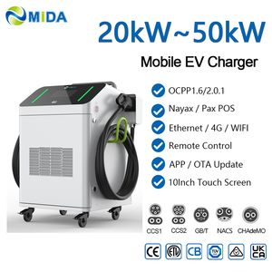Chargeur EV portable DC 20kW 30kW 40kW avec roues, station de charge rapide mobile CCS2 GBT pour la recharge en <span class=keywords><strong>garage</strong></span>, plug and charge - Product Image 2