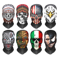 Masque intégral d'Halloween effrayant, squelette, fantôme, crâne, cagoule noire, pour moto, cyclisme, costume en tissu courant, unisexe