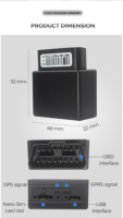 Rastreador GPS OBD2 4G Mini de Fábrica para Coche con Doble Bloqueo, Soporte IP, Alarma Antirrobo al Desconectar y Estadísticas de Kilometraje
