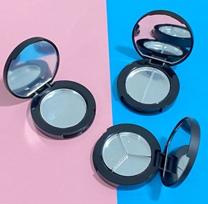 Boîte à cosmétiques <span class=keywords><strong>vide</strong></span> en plastique noir de 40mm avec miroir pour poudre libre Ombre à paupières rouge à lèvres Blush Emballage <span class=keywords><strong>Cartouche</strong></span> de plaque de couleur - Product Image 5