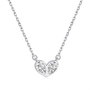 Collar con Colgante de Corazón Dylam para Mujer, Chapado en Rodio, Plata de Ley 925, Joyería de Amor, Regalos para Esposa, Mamá, Niñas, Hija - Product Image 1