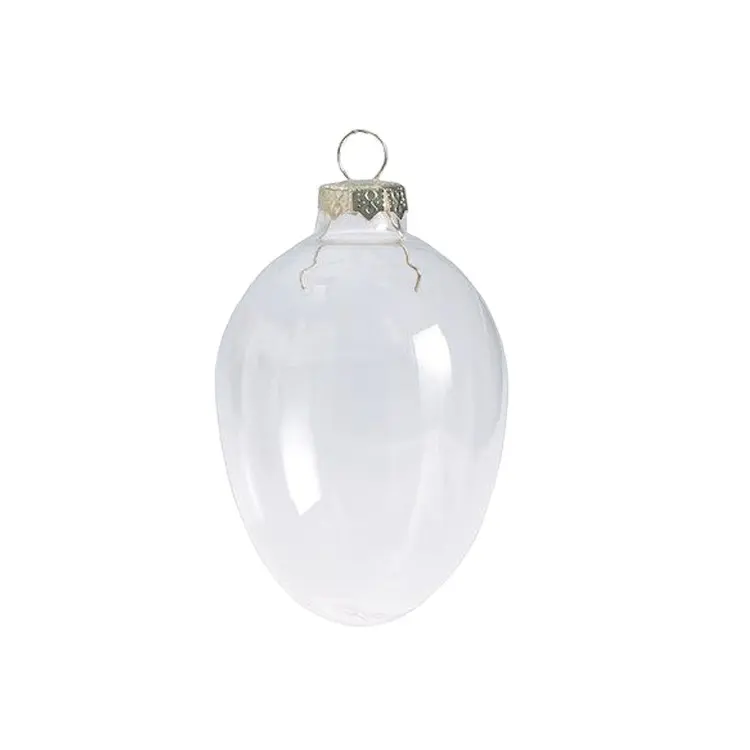 Adornos de huevo de Pascua de cristal transparente, adornos decorativos en miniatura colgantes, venta al por mayor