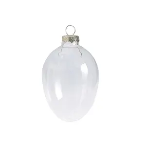 Wholesale hanging miniature decorative clear glass easter egg ornaments bauble