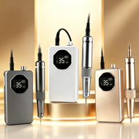 Perceuse à ongles électrique professionnelle 35000 tr/min, portable, en plastique, 25W, sans fil, pour le polissage des ongles en acrylique et en gel