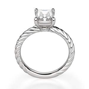 Radiant Cut Lab Grown Diamond Sterling Silver Classic Set Anillo de compromiso solitario-Aniversario Cumpleaños y regalo de novia - Product Image 5