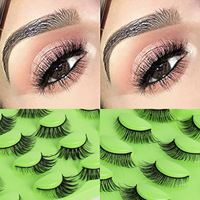 Faux cils en vison 3D effet naturel, 10 paires, style œil de chat, imperméables et réutilisables, vente en gros, marque privée, logo personnalisé