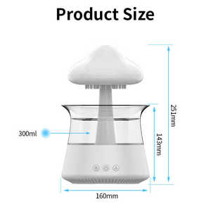 Colorful LED Night Light 300ml Waterdrop Rain <strong>Cloud</strong> Ultrasonic Humidifier Mushroom <strong>Cloud</strong> <strong>Raindrop</strong> Essential Oil <strong>Diffuser</strong> - Product Image 6