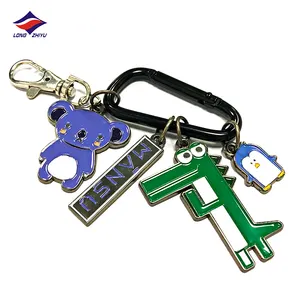 All Metal Keychain Longzhiyu 17 Years Bear Key Chain Custom Manufacture Creat Your Own Engraved Metal Hard Enamel Keychain