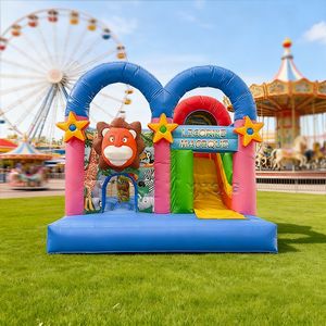 Château <span class=keywords><strong>gonflable</strong></span> commercial bleu Lion pour enfants, idéal pour les fêtes et la location en intérieur - Product Image 1