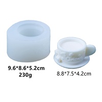 Günstige 3D Klassische Feine Texturen Liebliche Weihnachts-Kaffeetassen-Form Silikonform für DIY Wachs Kerze Seife Ornament Souvenir