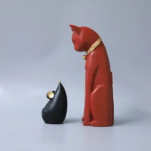 Customize Wholesale Full of Love Cut Cat and Mouse Resin Handmade Sculpture Art Decor Home Decor - Product Image 5