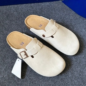 Chaussures d'été unisexes à la mode, demi-chaussons décontractés, chaussures de marche de haute qualité en cuir véritable, semelle en liège souple - Product Image 1