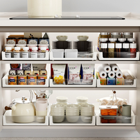 Étagère de rangement télescopique pour cuisine, panier coulissant, grande capacité, organisateurs de tiroirs en plastique modernes pour collations, salon