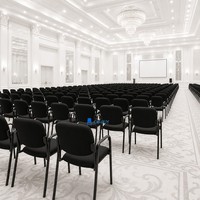Chaise de conférence commerciale empilable rembourrée avec accoudoirs pour la formation, l'école, le bureau et la location événementielle