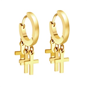 ต่างหูห่วงสแตนเลสสตีลรูปดาวสายฟ้าแบบกันน้ำ ดีไซน์น่ารัก ขายส่ง - Product Image 1