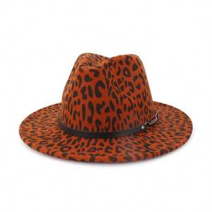 Chapeau haut de forme unisexe X3075 en feutre 100 % laine pour adulte, style jazz gaufré avec boucle de ceinture, toutes saisons - Product Image 4