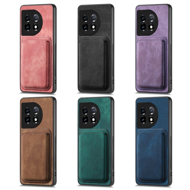 Cheaper Price for OnePlus 12 5G Retro Leather Card Bag Magnetic Phone Case