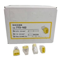 Connecteur 773-102 en stock pour boîtes de jonction, neuf, original, allemand, 2,5, 2 conducteurs, boîtier transparent, couvercle jaune 773 102