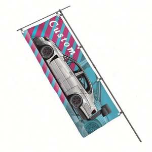 Drapeau publicitaire personnalisé Nabori pour course automobile, conception couleur intégrale, 100 % polyester, drapeaux Nobori avec impression de logo personnalisé - Product Image 2