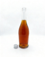 Bouteille à liqueur en verre transparent courbé de qualité supérieure, 700 ml, 750 ml, avec bouchon à vis, pour brandy, whisky, vodka, vente chaude