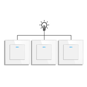 Interrupteur mural de type 82, 60x60mm, 10A, double pôle, commande multi-positions pour boîte de montage ronde - Product Image 2