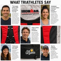 IRONMAN Lanzarote Triathlon Wasserdichter Diebstahlsicherer Rucksack mit Schuhfach, Bungee-Seil-System und Mehrfach-Taschen als Übergangstasche für