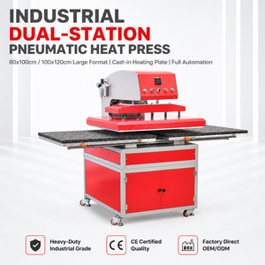 Pneumatische Doppelstationen-Automatik-Heißpresse, große Größe 100x120cm, für Wärmeübertragung, Sublimationsdruck, T-Shirt, Tasse, Mütze - Product Image 6