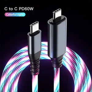 三星手机安卓智能手机led灯cabo tipo c usb c型充电器电缆批发