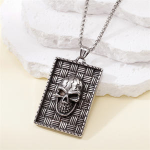 Venta al por mayor <span class=keywords><strong>de</strong></span> titanio <span class=keywords><strong>de</strong></span> acero suéter cadena diablo <span class=keywords><strong>ojo</strong></span> indio cráneo <span class=keywords><strong>Thor</strong></span> martillo cabeza <span class=keywords><strong>de</strong></span> león barco ancla colgante collar - Product Image 5