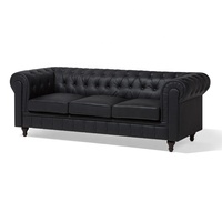 Canapé sectionnel Chesterfield capitonné de luxe en cuir véritable ou simili cuir pour salon de villa