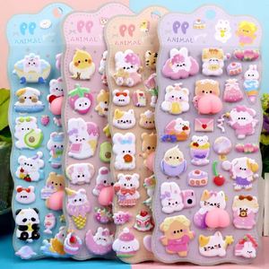X418 Cartoon Animal Decals Phone Decorative Cut Adhesive Soft Puffy Cute Pinching Fun Stress-relief <b>Stickers</b> - Product Image 2
