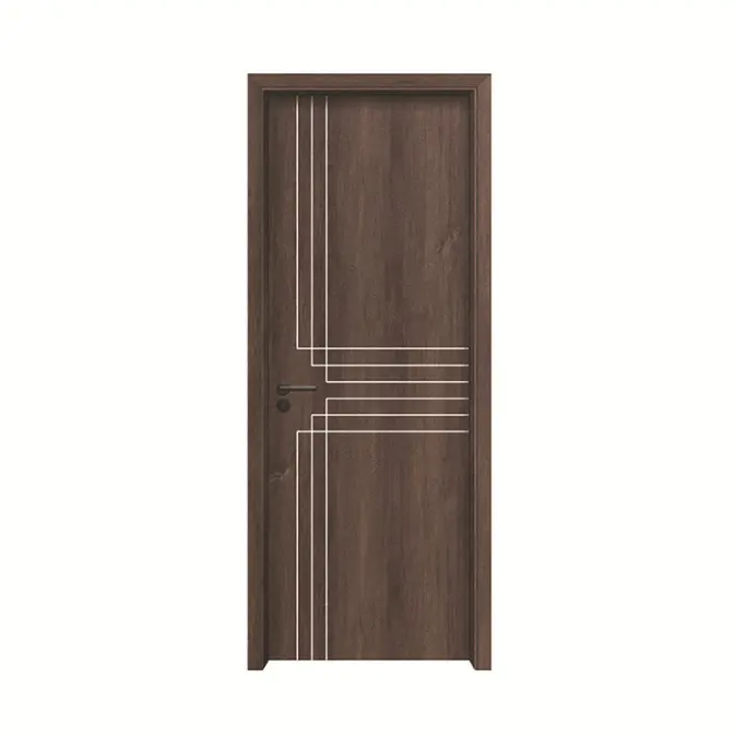 PVC MDF wooden door for house hotsale cheap price Africa interior flush bedroom aluminum finished door design