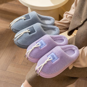 Pantuflas Personalizadas con Suela de EVA, Minimalistas para Interiores, con Parte Superior de Felpa, Diseño de Bloques de Color, Pantuflas de Felpa para Parejas, de Buena Calidad - Product Image 2