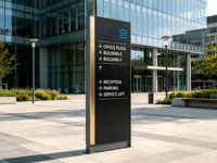 Signalétique de direction en aluminium pour extérieur, panneau de signalisation directionnel rotatif
