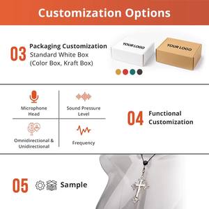 Microphone cravate filaire omnidirectionnel à haute sensibilité avec design de collier réglable pour diffusion en direct en extérieur - Product Image 6