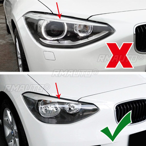 Pegatinas para Cejas de Faros Delanteros de Coche, Aspecto Negro Brillante/Carbono, para BMW Serie 1 F20 F21 2011-2014 - Product Image 6