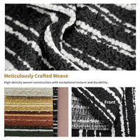 Tela de Jacquard de Poliéster para Tapicería de Sofás, Diseño Clásico a Rayas, Material Tejido Bouclé