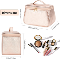 Trousse de Maquillage de Voyage Grande Capacité, Organisateur Cosmétique en Forme de U, Pochette de Rangement pour Articles de Toilette pour Femmes et Filles avec Compartiment pour Pinceaux