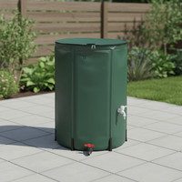 Vente en gros d'usine, baril à eau de pluie pliable en PVC, taille personnalisée, collecteur d'eau de pluie avec robinet, anti-UV, résistant aux hautes températures/aux basses températures
