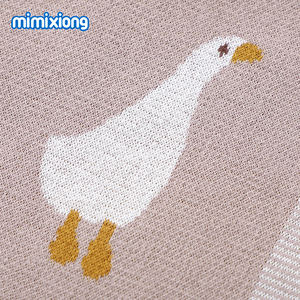 2024 Mim ixiong 100% Baumwolle Animal <span class=keywords><strong>Duck</strong></span> Pattern Neugeborene Baby decken Gestrickte Baby decken - Product Image 4