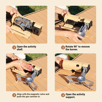 Mini cuisinière à gaz Camping en plein air sac à dos pliable petite cuisson Barbecue Butane cuisinière brûleur four Portable Camping