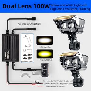 Luces para Motocicleta, Faro Delantero para Moto, Foco de Alta Intensidad, Lámpara Todo en Uno para Luces Altas y Bajas - Product Image 5