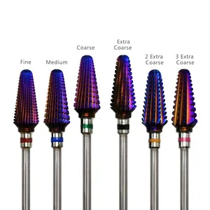 Factory Wholesale Tornado Purple Coating Tungsten Carbide Size 3/32" 6 in 1 Tungsten Carbide Nail Drill Bits C F M XC 2XC 3XC