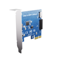 Nouvelle arrivée carte d'extension PCIE 1X vers USB3.2 Gen 1(5Gbps) PCI-E 20PIN + interface Type-e prix d'usine d'origine