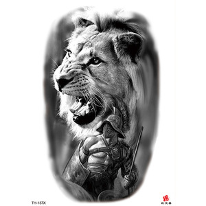 Tribal Wolf Temporary <b>Tattoo</b> Sticker Water Resistant Indian Style White <b>Paper</b> Body Art for Men - Product Image 6